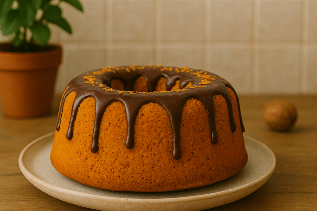 “Receita de bolo de cenoura sem glúten e sem refinados”